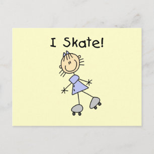 I Skate Girl Roller Skater Postkarte