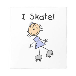 I Skate - Mädchen-Rollen-Skater Notizblock