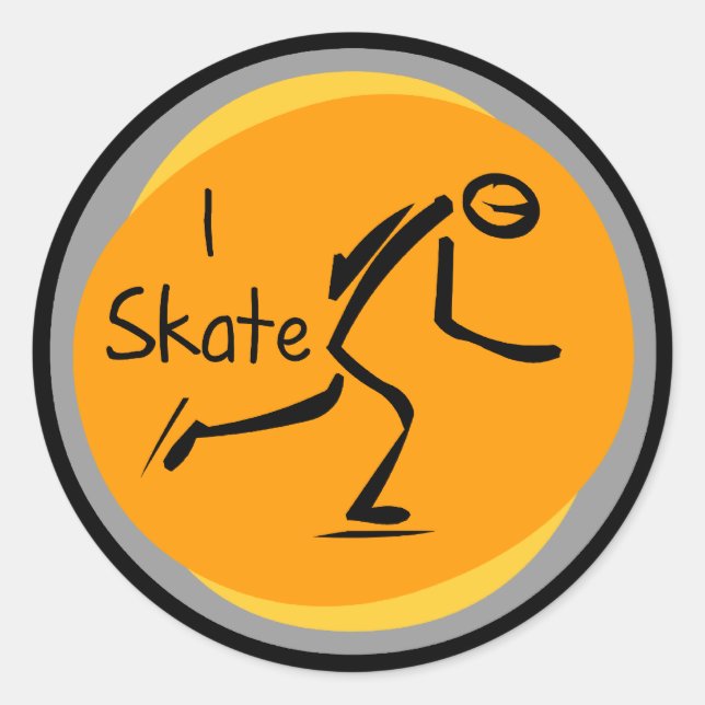 I Skate T - Shirt und Geschenke Runder Aufkleber (Vorderseite)