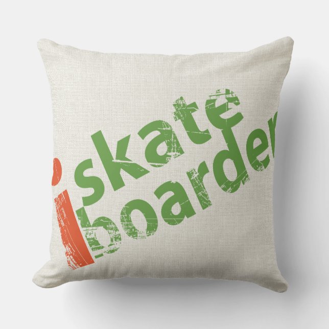 I Skateboardfahrer-Schmutz-Text Kissen (Vorderseite)