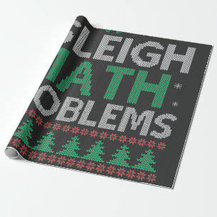 I Sleigh Mathe Problems Funny Ugly Xmas Sweater Geschenkpapier