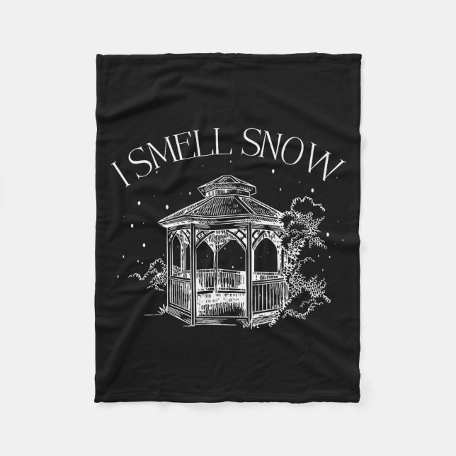 I Smell Snow Winter Christmas Snowball Design  Fleecedecke (Vorderseite)