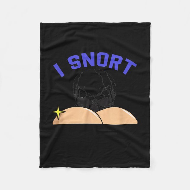 I Snort Crack Skeleton Funny Skull Butt Soky Hallo Fleecedecke (Vorderseite)