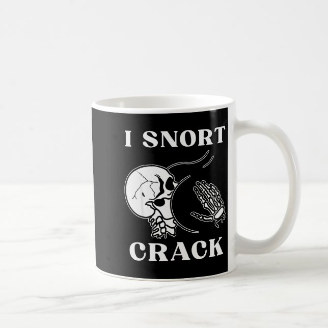 I Snort Crack Skeleton Skull Butt Funny Soky Hallo Kaffeetasse (Rechts)