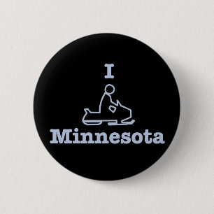 I Snowmobile Minnesota Button