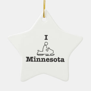 I Snowmobile Minnesota in schwarz Keramikornament