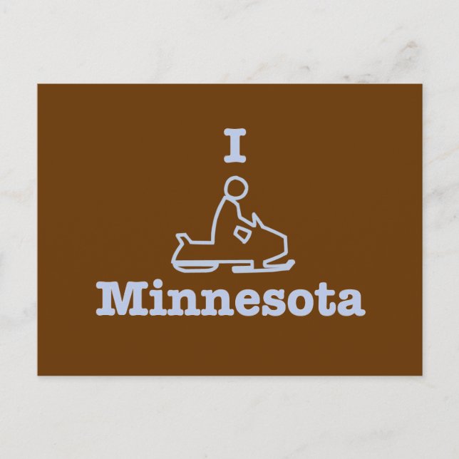 I Snowmobile Minnesota Postkarte (Vorderseite)