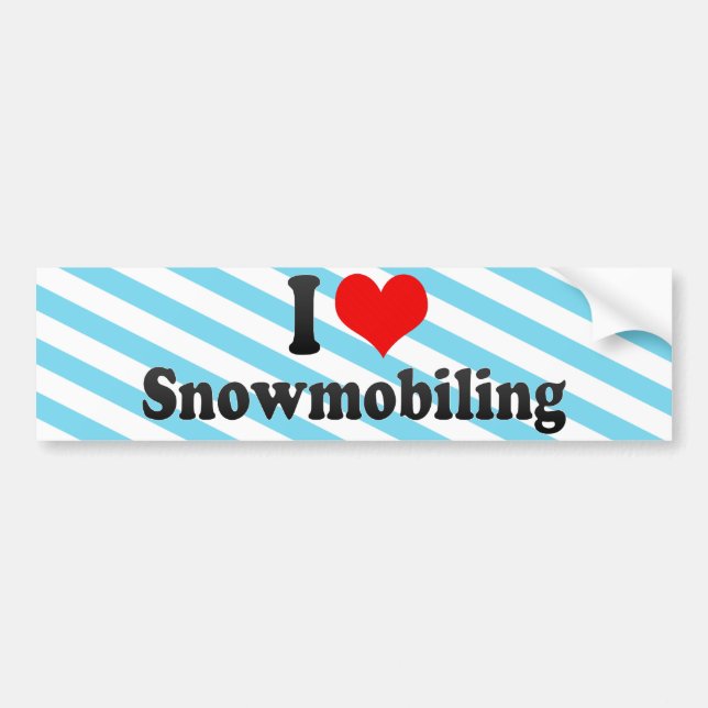 I Snowmobiling Liebe Autoaufkleber (Vorne)