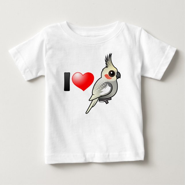 I Spangled Liebe Cockatiels Baby T-shirt (Vorderseite)