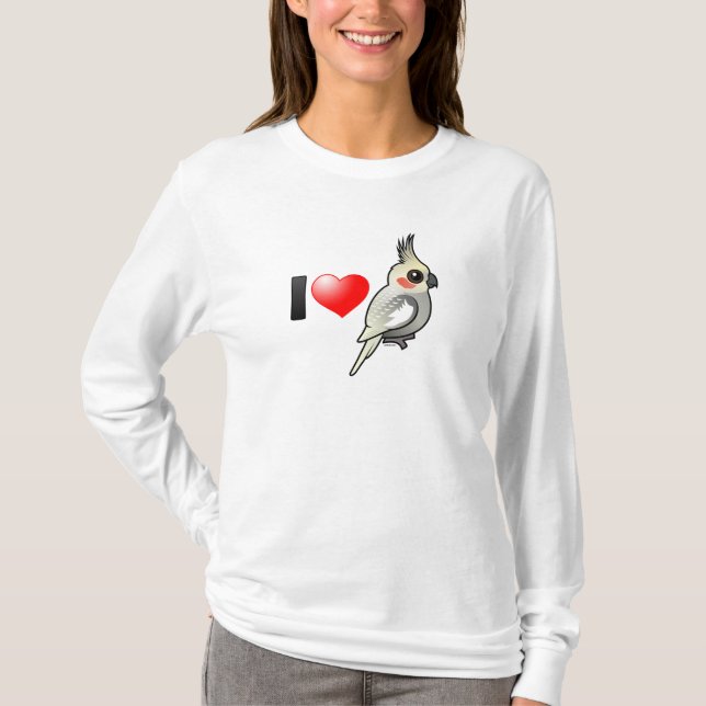 I Spangled Liebe Cockatiels T-Shirt (Vorderseite)