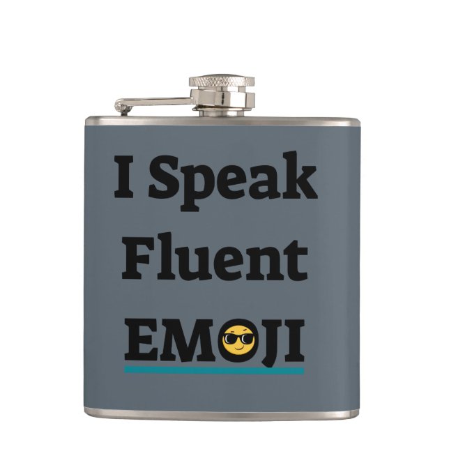 I Speak Fluent Emoji Flachmann (Vorderseite)