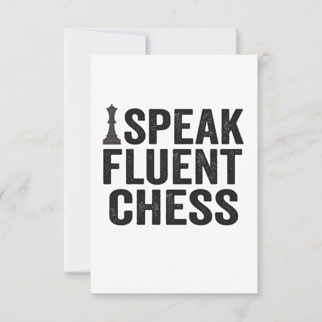 i Speak Fluent Funny Chess Player Checkmate Gesche Dankeskarte (Vorderseite)
