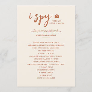 I Spy Foto Hunt Wüste Wedding Game Menu Menükarte