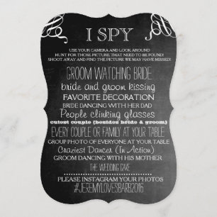I Spy Wedding Game Chalkboard Edition Brackets Einladung