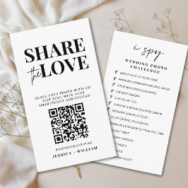 I Spy Wedding Game | Freigabe der Liebe QR Code Begleitkarte