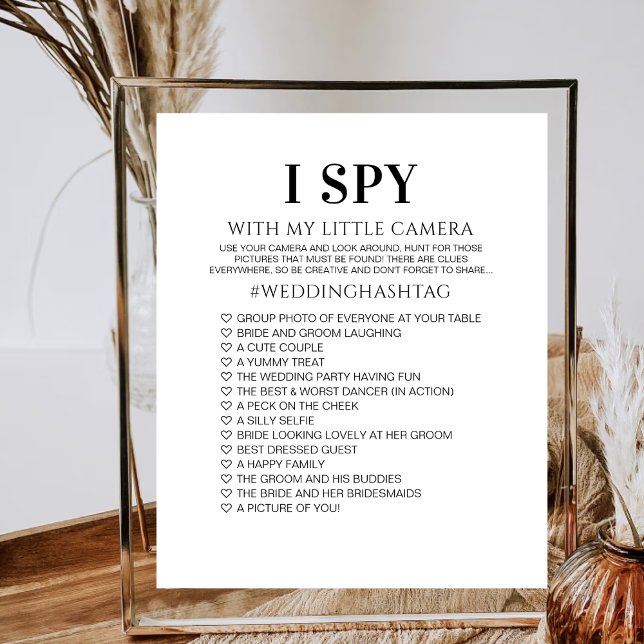 I SPY Wedding Game Minimalistisch Empfang Duschspa Einladung (Von Creator hochgeladen)