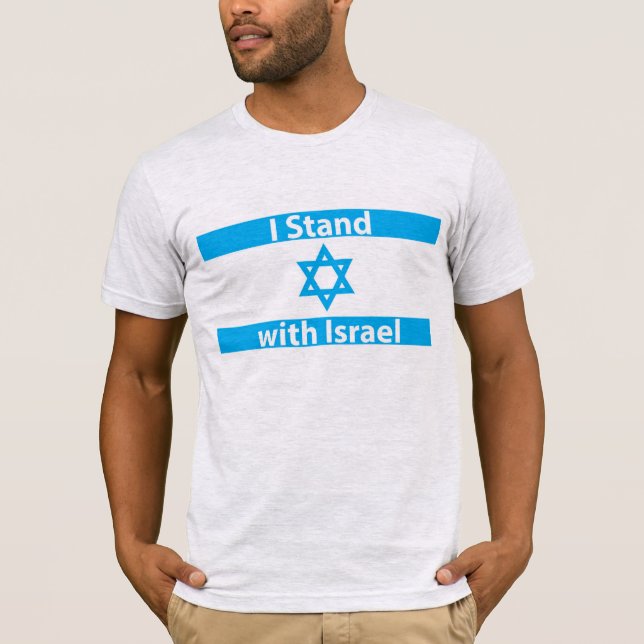 I Stand mit Israel Flag - jüdische Judaika T-Shirt (Vorderseite)