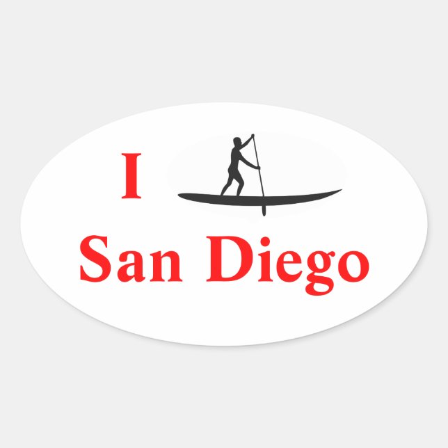 I Stand-up Paddle Board San Diego Aufkleber (Vorderseite)