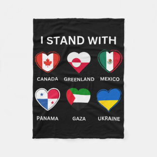 I Stand With Canada Greenland Mexico Panama Gaza U Fleecedecke