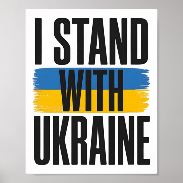 I Stand With Ukraine Bold Ukrainian Flag Support  Poster (Vorne)