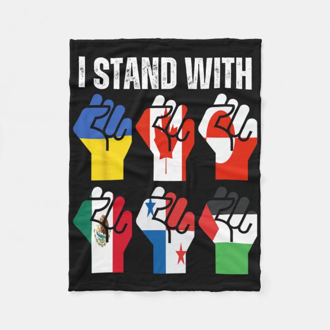 I Stand With Ukraine Canada Greenland Mexico Panam Fleecedecke (Vorderseite)