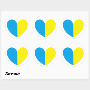 I Stand With Ukraine Heart Runder Aufkleber