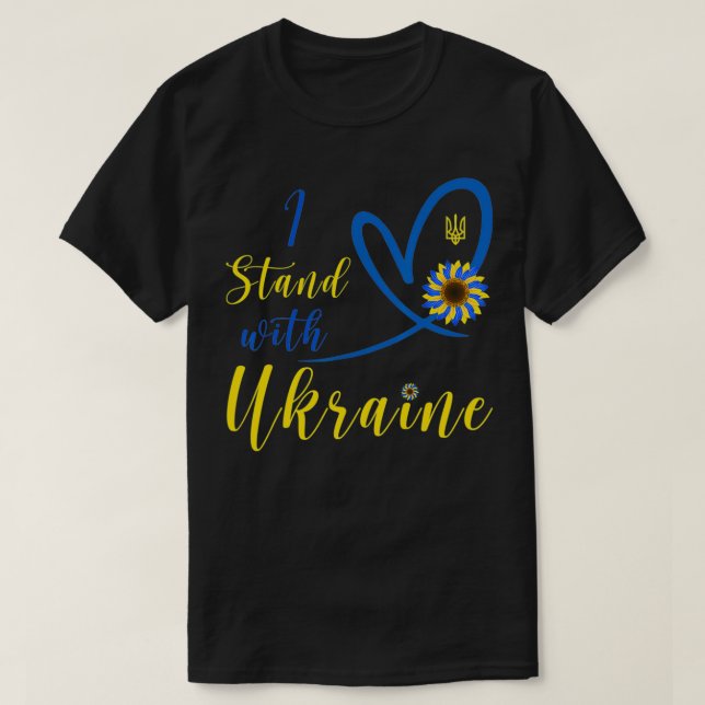 I Stand With Ukraine Shirt Heart Sunflower Flag Sy (Design vorne)