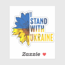 I stand with Ukraine. Sunflower a symbol of Peace. Aufkleber