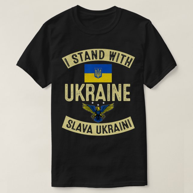 I Stand With Ukraine Support Ukraine Ukrainian  T-Shirt (Design vorne)