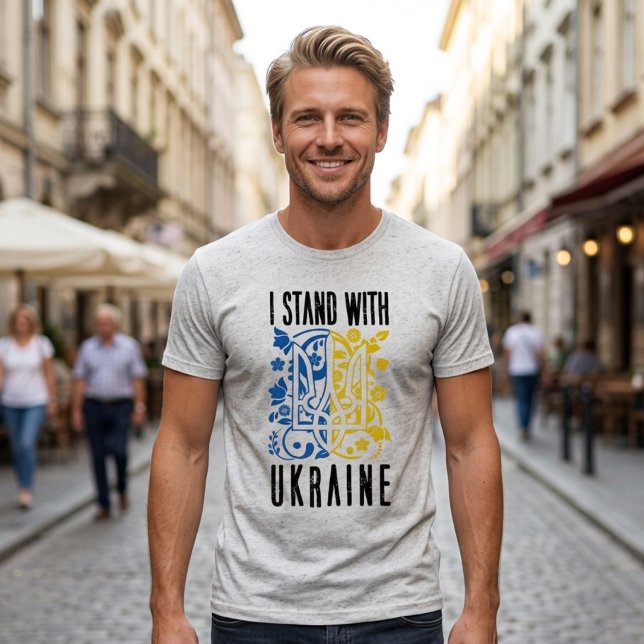 I stand with Ukraine. Trident of Ukraine. Tri-Blend Shirt (Von Creator hochgeladen)