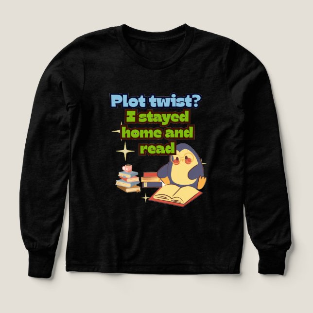 I Stayed Home & Read Penguin Pullover Cozy Bookish (Design Vorderseite)