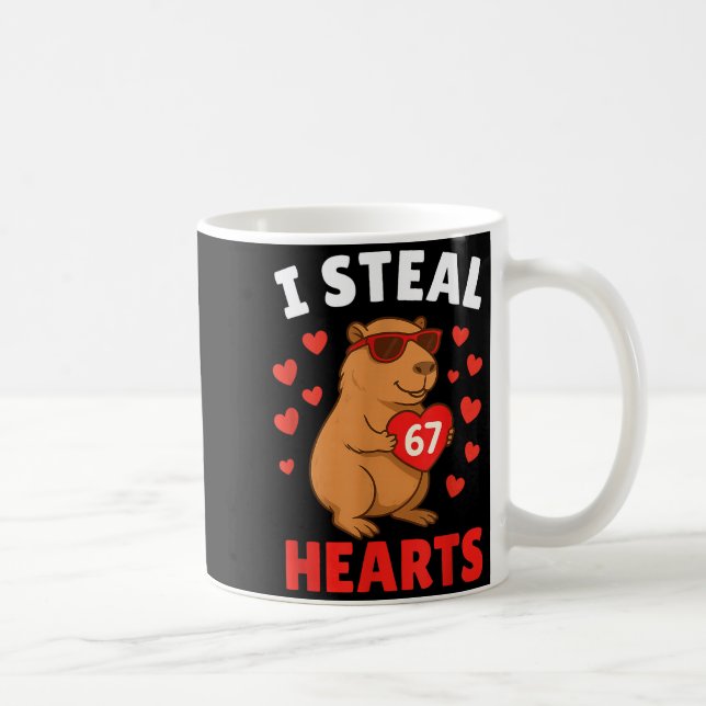 I Steal 67 Hearts Valentine’s Day 67 Meme 6 7 Capy Kaffeetasse (Rechts)