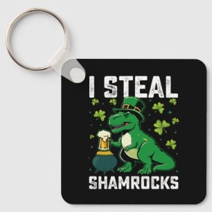 I Steal Kleeblatts T Rex Dinosaur St Patrick's Day Schlüsselanhänger