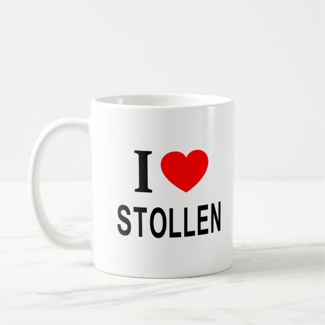 I ❤️ STOLLEN I LIEBE STOLLEN I HERZSTOLLEN KAFFEETASSE (Links)