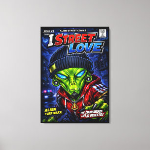 I Street Love – Urban Alien Comic Cover Art Leinwanddruck