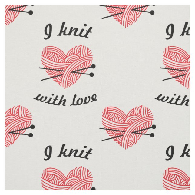 "I Strick with Liebe" Muster für Garne und Nadeln Stoff (Muster)