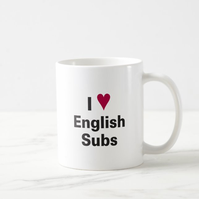 I Subs Herz-Englisch Tasse (Rechts)