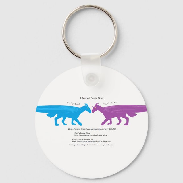 I Support Cera's Goal Keychain Schlüsselanhänger (Rückseite)