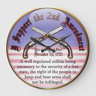 I Support the 2nd Amendment Große Wanduhr