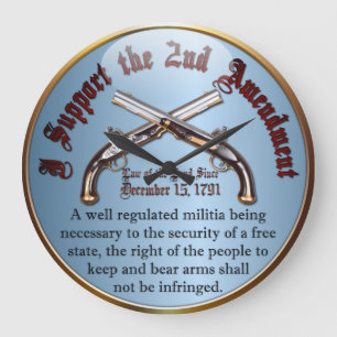 I Support the 2nd Amendment Große Wanduhr