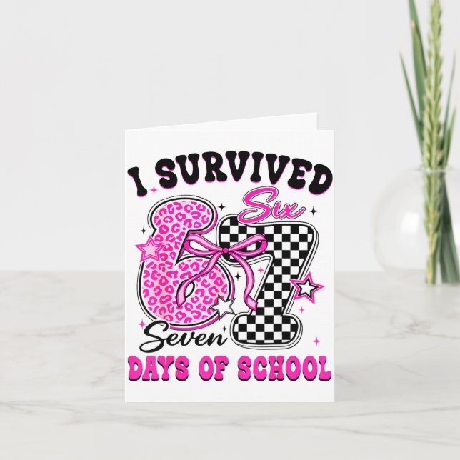 I Surivied 67 Days Of School Funny Meme Teacher St Karte (Vorderseite)