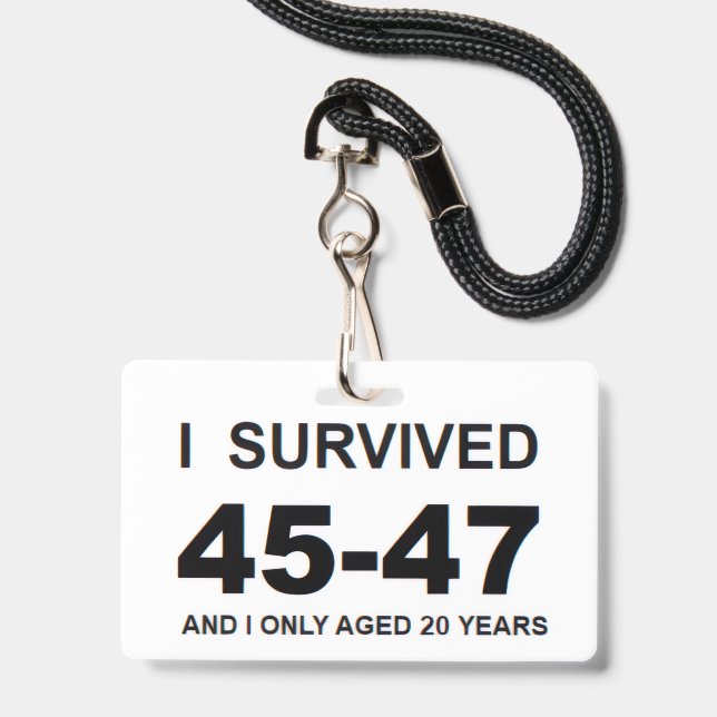I Survived 45-47  Ausweis (Vorderseite mit Lanyard)