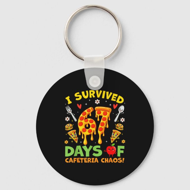 I Survived 67 Days Of Cafeteria Chaos Funny Boy Gi Schlüsselanhänger (Vorderseite)