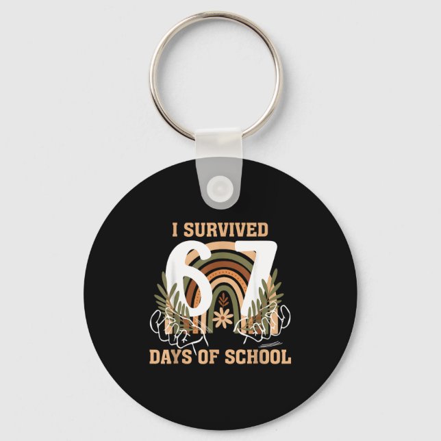 I Survived 67 Days Of School Boho Floral Gen Alpha Schlüsselanhänger (Vorderseite)