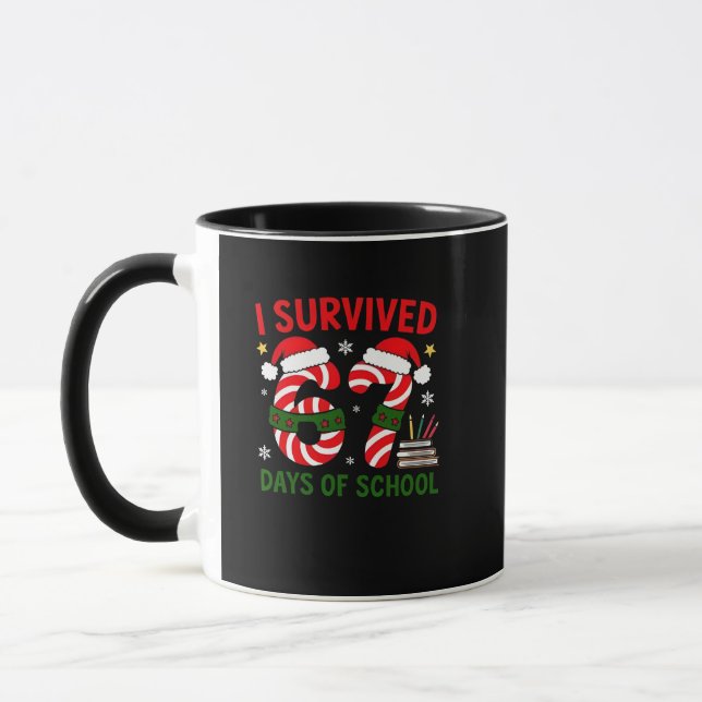 I Survived 67 Days of School Christmas 100 Days   Tasse (Links)