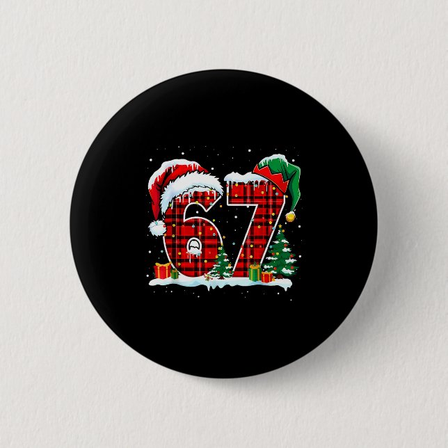 I Survived 67 Days Of School Christmas Funny Teach Button (Vorderseite)