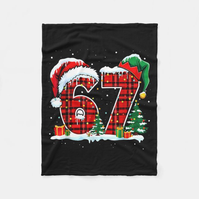 I Survived 67 Days Of School Christmas Funny Teach Fleecedecke (Vorderseite)