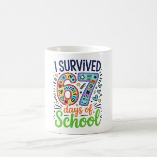 I Survived 67 Days of School Colorful Doodle Mil Kaffeetasse