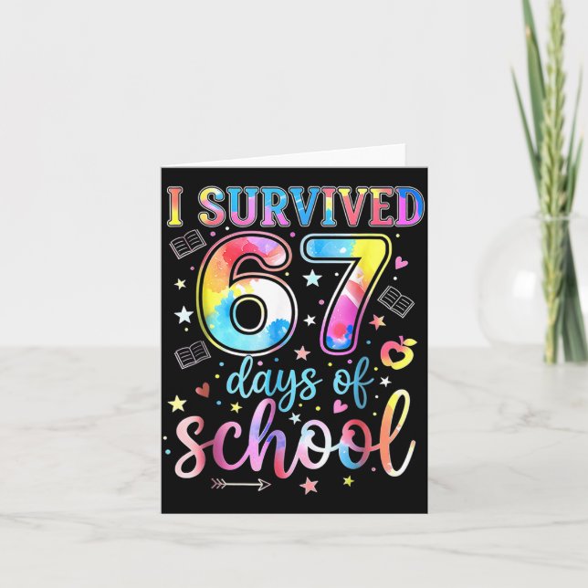 I Survived 67 Days Of School Funny 67 Meme Teacher Karte (Vorderseite)