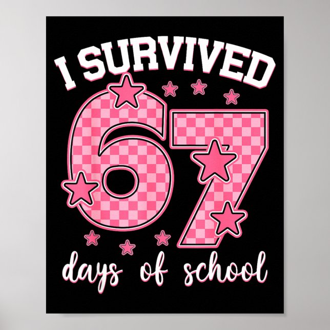 I Survived 67 Days Of School Funny 67 Meme Teacher Poster (Vorne)